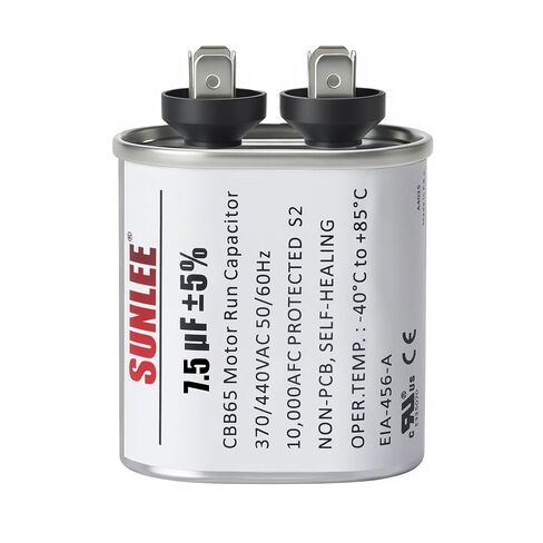 SUNLEE UL معترف به 7.5 فائق التوهج (7.5 MFD) 370/440 VAC CBB65 مكثف تشغيل بيضاوي، 50/60 هرتز، بديل موثوق لمحرك مروحة مكثف التيار المتردد، المضخة الحرارية أو محرك منفاخ مضخة حمام السباحة، الفرن in Kuwait