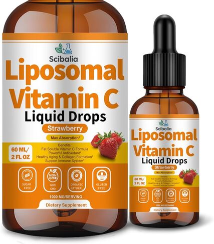 فيتامين C الشحمي 1000 ملغ قطرات عالية الفعالية 6 في 1 قابلة للذوبان في الدهون VIT C w. الزنك البلسان الجلوتاثيون النياسين لدعم المناعة إنتاج الكولاجين المضاد للأكسدة 丨 تركيبة فيتامين C السائلة عالية الامتصاص in Kuwait