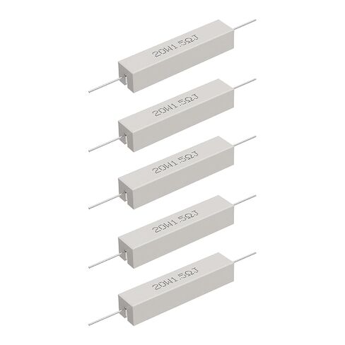 Cement Resistor, 5PCS 20W 8 Ohm 5% Axial Lead Wire Resistor White Wound Fixed Ceramic Resistors Wirewound Power Resistors Flame Heat Moisture Resistance Precharge Horizontal Resistors in Kuwait