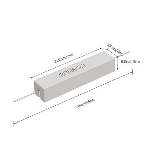 Cement Resistor, 5PCS 20W 8 Ohm 5% Axial Lead Wire Resistor White Wound Fixed Ceramic Resistors Wirewound Power Resistors Flame Heat Moisture Resistance Precharge Horizontal Resistors in Saudi Arabia