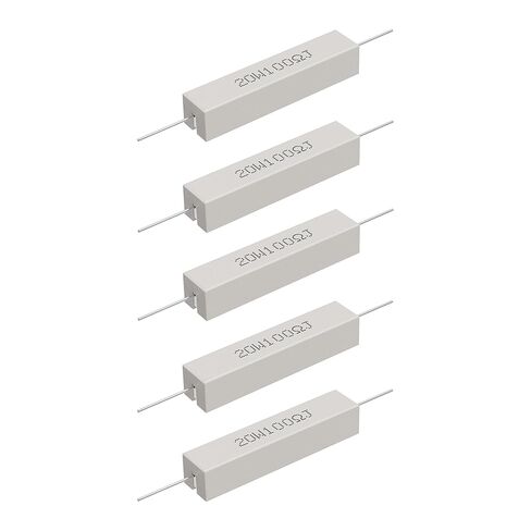 Cement Resistor, 5PCS 20W 8 Ohm 5% Axial Lead Wire Resistor White Wound Fixed Ceramic Resistors Wirewound Power Resistors Flame Heat Moisture Resistance Precharge Horizontal Resistors in Saudi Arabia