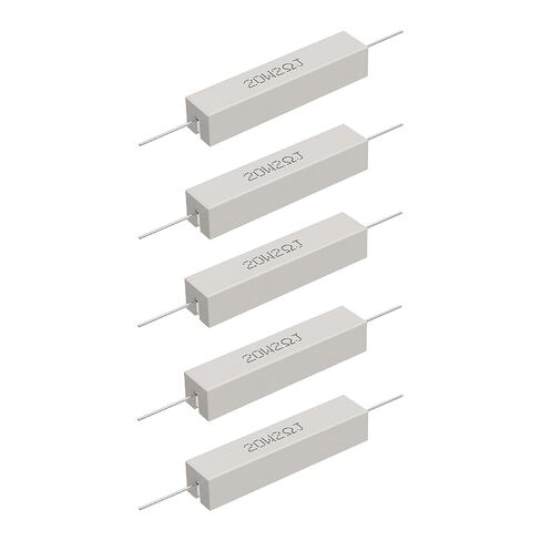 Cement Resistor, 5PCS 20W 8 Ohm 5% Axial Lead Wire Resistor White Wound Fixed Ceramic Resistors Wirewound Power Resistors Flame Heat Moisture Resistance Precharge Horizontal Resistors in Saudi Arabia