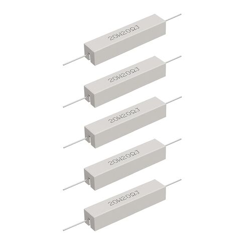 Cement Resistor, 5PCS 20W 8 Ohm 5% Axial Lead Wire Resistor White Wound Fixed Ceramic Resistors Wirewound Power Resistors Flame Heat Moisture Resistance Precharge Horizontal Resistors in Saudi Arabia