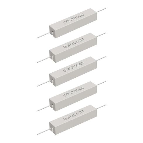 Cement Resistor, 5PCS 20W 8 Ohm 5% Axial Lead Wire Resistor White Wound Fixed Ceramic Resistors Wirewound Power Resistors Flame Heat Moisture Resistance Precharge Horizontal Resistors in Saudi Arabia