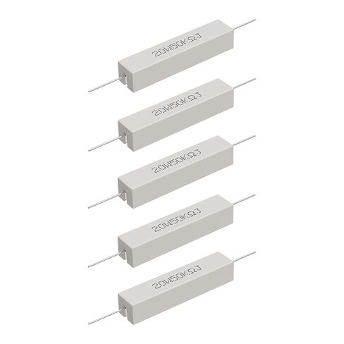 Cement Resistor, 5PCS 20W 8 Ohm 5% Axial Lead Wire Resistor White Wound Fixed Ceramic Resistors Wirewound Power Resistors Flame Heat Moisture Resistance Precharge Horizontal Resistors in Saudi Arabia