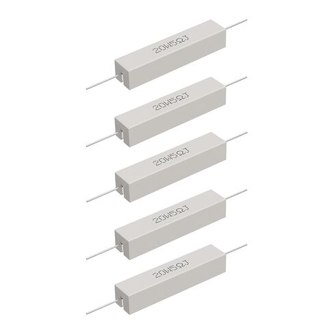 Cement Resistor, 5PCS 20W 8 Ohm 5% Axial Lead Wire Resistor White Wound Fixed Ceramic Resistors Wirewound Power Resistors Flame Heat Moisture Resistance Precharge Horizontal Resistors in Saudi Arabia