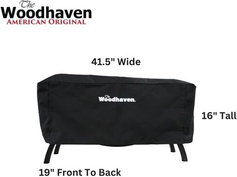 Woodhaven 8 أقدام مقاوم للماء الغطاء الكامل - يغطي 1/2 سلك Woodhaven رف الحطب في الهواء الطلق - معزز مع الأشرطة الأمامية المفتوحة - يحافظ على سجلات جافة (أسود) in Saudi Arabia