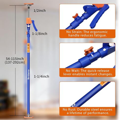 4PK Adjustable Telescopic Support Pole, 54-115 inch Cabinet Jack, Heavy Duty 3rd Hand Support System, 154lbs Load-Bearing for Drywall Lift, Dust Barrier, Cargo Bar in Saudi Arabia
