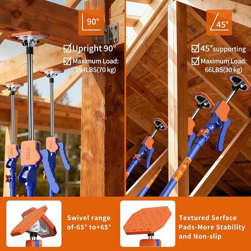 4PK Adjustable Telescopic Support Pole, 54-115 inch Cabinet Jack, Heavy Duty 3rd Hand Support System, 154lbs Load-Bearing for Drywall Lift, Dust Barrier, Cargo Bar in Saudi Arabia