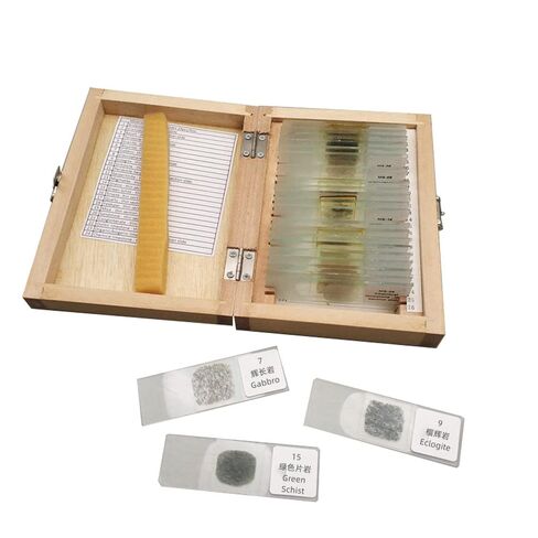 24pcs/Set Geology Microscope Prepared Slides Mineral Thin Section Slides in Kuwait