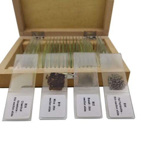 24pcs/Set Geology Microscope Prepared Slides Mineral Thin Section Slides in Kuwait