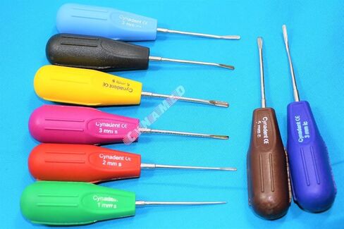 NEW PREMIUM GERMAN STAINLESS Dental Elevator Tooth Extraction Tools 8 Pcs, Straight Curved & Angled in Kuwait