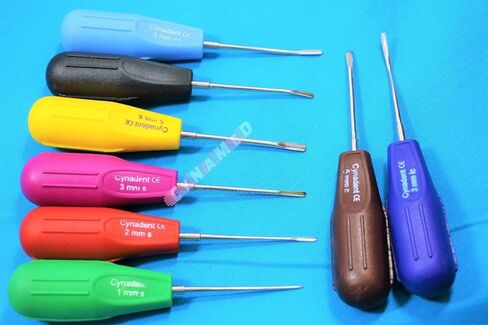 NEW PREMIUM GERMAN STAINLESS Dental Elevator Tooth Extraction Tools 8 Pcs, Straight Curved & Angled in Kuwait