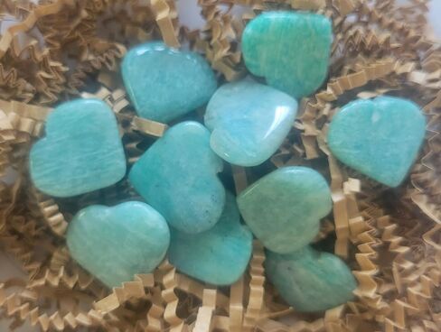 Pachamama Essentials Healing Crystal Stones Love Heart Shaped Crystal Stones Bulk Natural Palm Pocket Stones Reiki Crystal Gemstones 10 Pcs (Amazonite) in Saudi Arabia