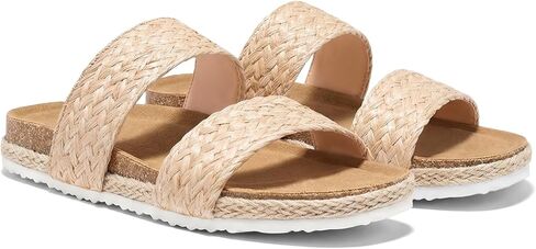 Coutgo Womens Platform Sandals Open Toe Slip On Slides Sandals Footbed Summer Beach Shoes in Saudi Arabia