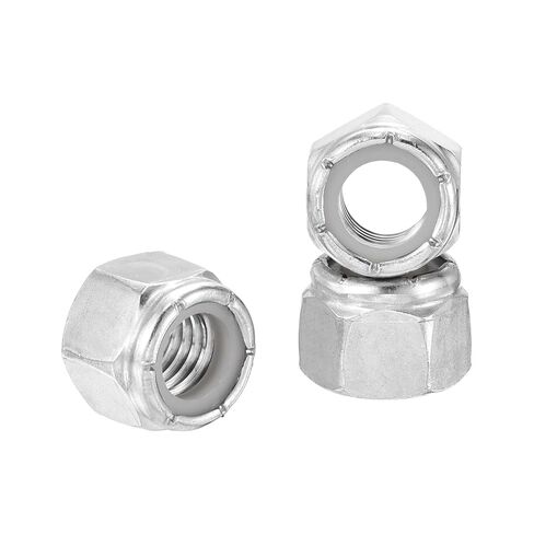 20Pcs Nylon Locking Hex Nuts - [1/2"-13], 304 Stainless Steel Hardware Nuts, Silver, for Automotive, Aerospace, Industrial Applications Use in Saudi Arabia