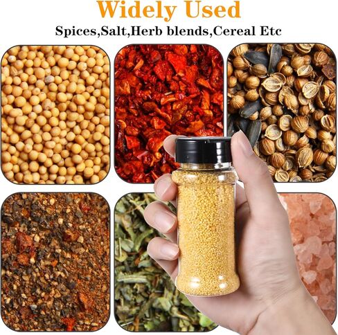 36Pcs Plastic Spice Jars with Shaker Lids, 3.4oz/100ml Clear Spice Bottles, Seasoning Containers, Seasoning Jars, Empty Shaker for Spice, Powders, Peppers, Salt for Rack, Drawer, Cabinet in Saudi Arabia