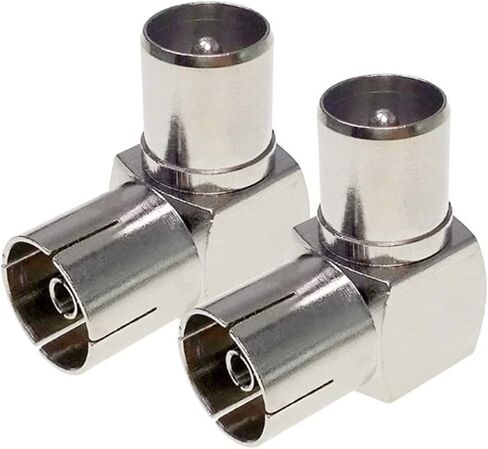 Nicket-Plated T V Female to Male Coaxial Right Angle Connector RF Coax Antenna Adapter 1Pcs(1pc) in Saudi Arabia