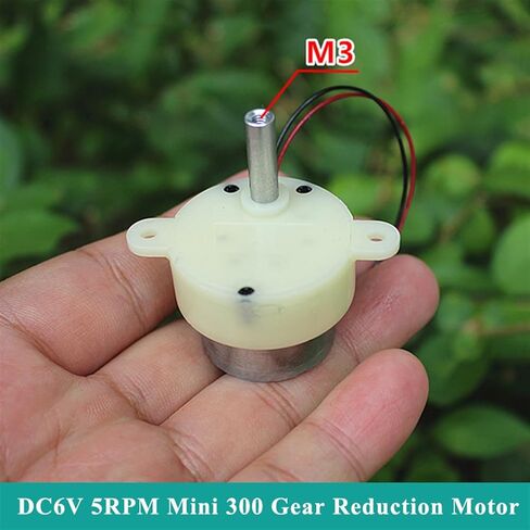 DC 6V 5RPM Slow Speed Mini 300 Turbo Worm Gear Motor DC 3V-9V Micro Gearbox Electric Gear Reducer Motor Threaded Shaft 1Pcs in Saudi Arabia