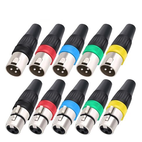 X L R Female to X L R Male Plug 3-Pin Straight Cable Connector for Micro Speaker Audio 5 Colors Metal Housing 1Pcs(1xD1035F-Green) in Saudi Arabia