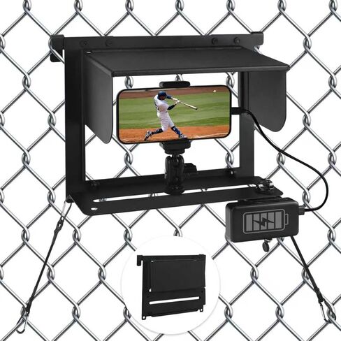 Game Changer Fence Mounting Kit - Phone Fence Mount Holder for Baseball - Gamechanger Streaming Fence Mount for Mevo with Shade and Power Bank Clip for iPhone, Samsung, GoPro and Other Action Cameras in Saudi Arabia