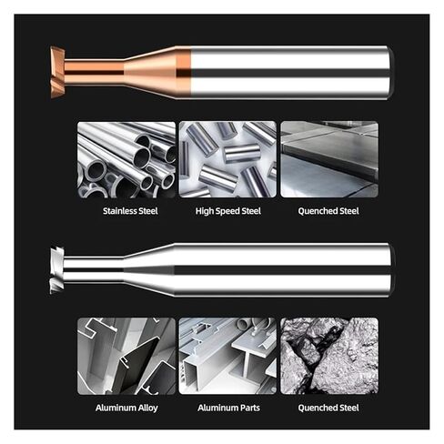 T-Slot Milling Cutters 1pc Carbide T Slot Milling Cutter CNC Tools for Metal Aluminium Steel Machining Tungsten T-Groove End Mills 3 4 5 6 7 8 9 10mm(H3.0,Uncoated,D8x60L) in Saudi Arabia