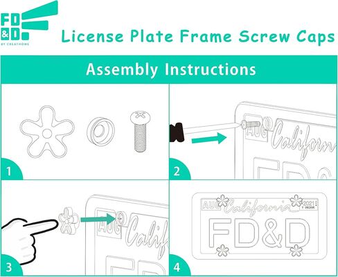 FD&D Multiple Use Shining Screw Cap, Blue Butterfly Pattern with M6 Machine Screw in Kuwait