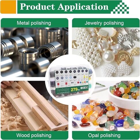 279 قطعة من أقراص الصنفرة والطبول مقاس 1 بوصة لقم الصنفرة من Dremel، وخطاف وحلقة صنفرة بحبيبات 60-10000 لملحقات أدوات Dremel، ومجموعة تلميع Dremel للراتنج/الخشب/الصخور/المجوهرات in Kuwait