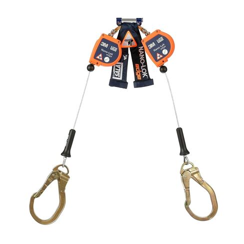 3M DBI-SALA Nano-Lok edge Twin-Leg Quick Connect للحماية من السقوط ذاتي السحب Lifeline SRL - بناء الكابل 3500227، برتقالي، 8 أقدام (2.4 م)، 1 EA in Saudi Arabia