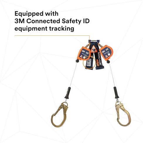3M DBI-SALA Nano-Lok edge Twin-Leg Quick Connect للحماية من السقوط ذاتي السحب Lifeline SRL - بناء الكابل 3500227، برتقالي، 8 أقدام (2.4 م)، 1 EA in Saudi Arabia