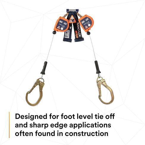 3M DBI-SALA Nano-Lok edge Twin-Leg Quick Connect للحماية من السقوط ذاتي السحب Lifeline SRL - بناء الكابل 3500227، برتقالي، 8 أقدام (2.4 م)، 1 EA in Saudi Arabia