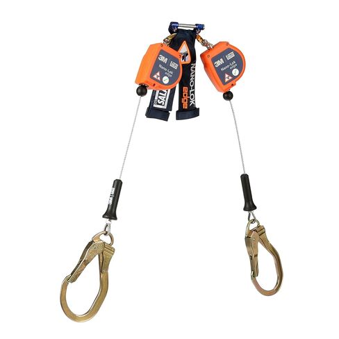 3M DBI-SALA Nano-Lok edge Twin-Leg Quick Connect للحماية من السقوط ذاتي السحب Lifeline SRL - بناء الكابل 3500227، برتقالي، 8 أقدام (2.4 م)، 1 EA in Saudi Arabia