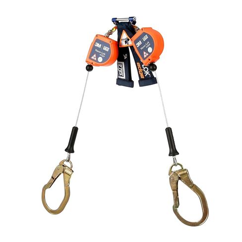 3M DBI-SALA Nano-Lok edge Twin-Leg Quick Connect للحماية من السقوط ذاتي السحب Lifeline SRL - بناء الكابل 3500227، برتقالي، 8 أقدام (2.4 م)، 1 EA in Saudi Arabia