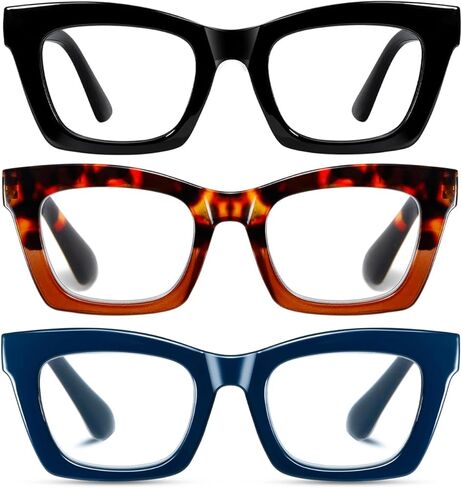 Hubeye Oprah Style Reading Glasses for Women Men Blue Light Blocking Computer Square Readers with Spring Hinge in Saudi Arabia