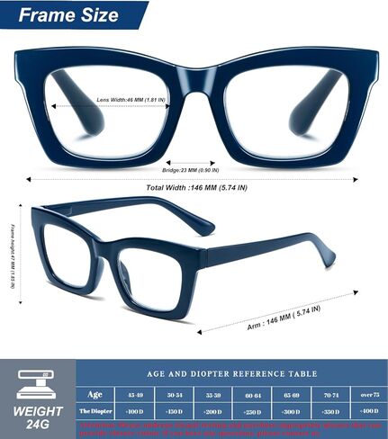 Hubeye Oprah Style Reading Glasses for Women Men Blue Light Blocking Computer Square Readers with Spring Hinge in Saudi Arabia