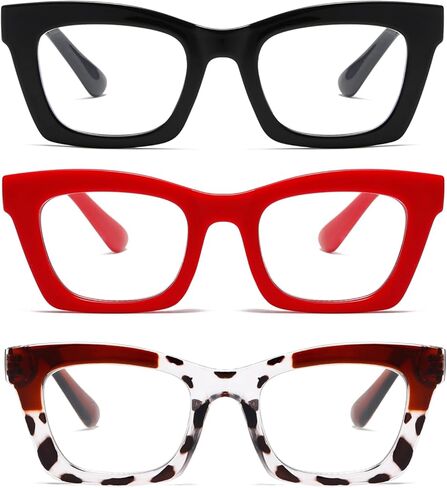 Hubeye Oprah Style Reading Glasses for Women Men Blue Light Blocking Computer Square Readers with Spring Hinge in Saudi Arabia