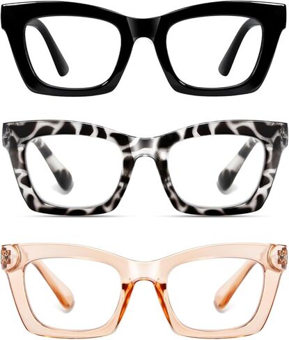Hubeye Oprah Style Reading Glasses for Women Men Blue Light Blocking Computer Square Readers with Spring Hinge in Saudi Arabia