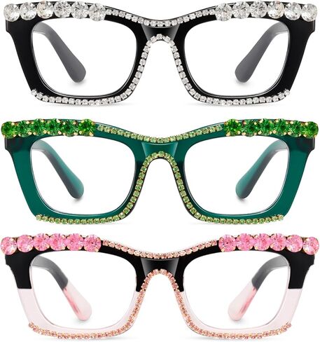 Hubeye Oprah Style Reading Glasses for Women Men Blue Light Blocking Computer Square Readers with Spring Hinge in Saudi Arabia