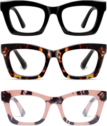 Hubeye Oprah Style Reading Glasses for Women Men Blue Light Blocking Computer Square Readers with Spring Hinge in Saudi Arabia