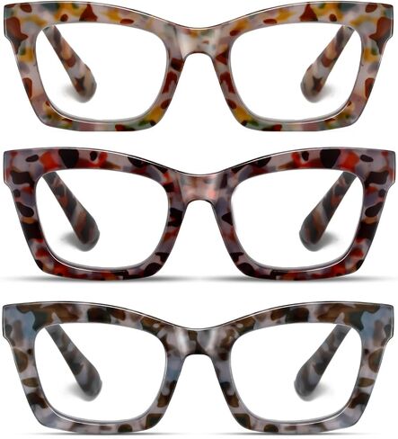 Hubeye Oprah Style Reading Glasses for Women Men Blue Light Blocking Computer Square Readers with Spring Hinge in Saudi Arabia