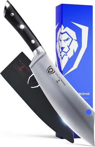 Dalstrong Chef & Cleaver Knife - 8 inch - The Crixus - Gladiator Series Elite - German HC Steel - Hybrid Razor Sharp Kitchen Knife - Black G10 Handle - w/Sheath - Chef Knife - NSF Certified in Saudi Arabia