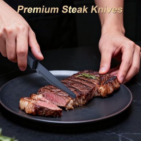 مجموعة سكاكين المطبخ مع كتلة - طقم سكاكين 15 قطعة مع مبراة مدمجة، آمنة للاستخدام في غسالة الأطباق، شفرات من الفولاذ المقاوم للصدأ سكاكين المطبخ in Kuwait