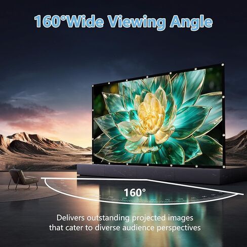 شاشة جهاز عرض 120 بوصة ، شاشة عرض 4K القابلة للطي المضادة للتجاعيد ، شاشة عرض قابلة للغسل ، سهلة التثبيت في الهواء الطلق ، مناسبة للمكتب والمسرح المنزلي والاستخدام في الهواء الطلق والداخلي in Kuwait
