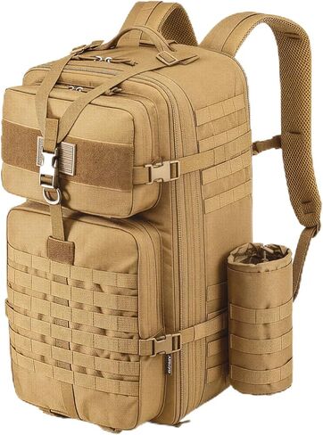 Tactical Backpack for Men, 50L/60L/70L Expandable Military tactical Backpack, Waterproof MOLLE Hiking & Camping Rucksack with Water Bottle Bag, Assault Pack & Bug Out Bag for Outdoor in Saudi Arabia