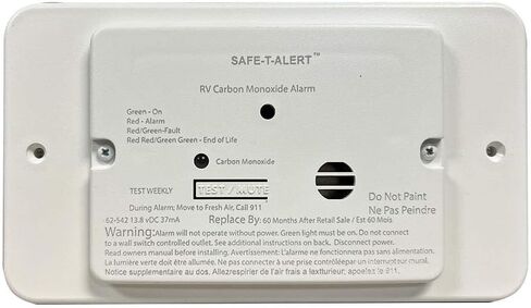 Safe-T-Alert 62 Series RV Carbon Monoxide - White - Flush Mount - 12V w/Trim Ring in Saudi Arabia