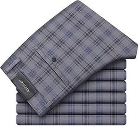 Men's Dress Pants, Slim-fit Plaid Design, Suitable for Golf and Business-Casual Occasions. in Saudi Arabia