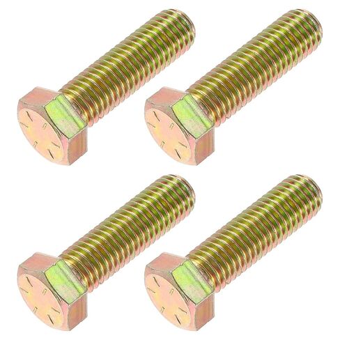 مسامير سداسية من METALLIXITY (9/16-12x2) 4 قطع، براغي آلة من الفولاذ الكربوني المطلي بالزنك ملولبة بالكامل UNC برأس سداسي - لإصلاح الأثاث، أصفر أخضر in Kuwait