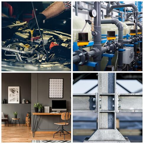 مسامير سداسية من METALLIXITY (9/16-12x2) 4 قطع، براغي آلة من الفولاذ الكربوني المطلي بالزنك ملولبة بالكامل UNC برأس سداسي - لإصلاح الأثاث، أصفر أخضر in Kuwait