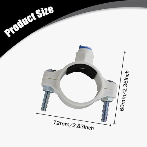 Tube Drain Clamp Drain Saddle Clip for Water Purifier Systems, Adjustable 1.50-2.28 inch Opening, Sturdy PP Material, Under Sink Wastewater Line Connection- White in Saudi Arabia
