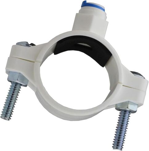 Tube Drain Clamp Drain Saddle Clip for Water Purifier Systems, Adjustable 1.50-2.28 inch Opening, Sturdy PP Material, Under Sink Wastewater Line Connection- White in Saudi Arabia